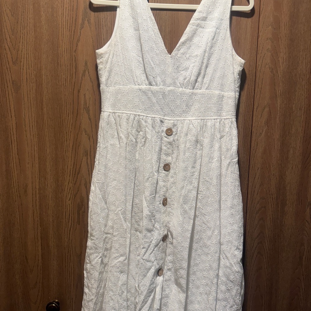 Altar'd State White Button-Down Mini Dress